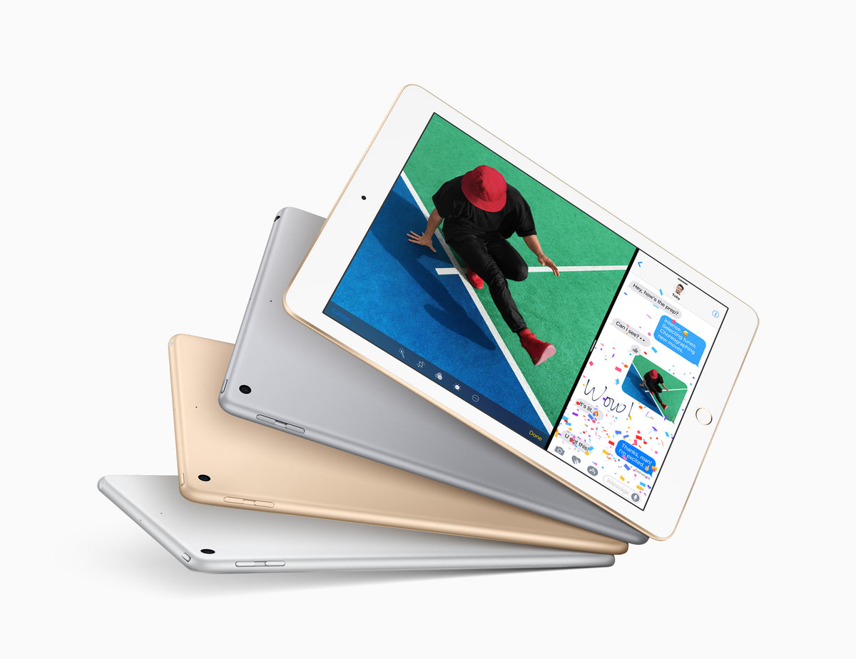 iPad 5th generation (2017), Wi-Fi — rear panels, side controls and landscape display