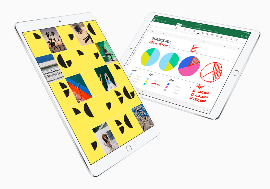 iPad Pro 10.5-inch (2017) — portrait and landscape front angles