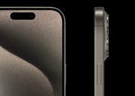 Apple iPhone 15 Pro in Natural Titanium, display border and side-frame detail