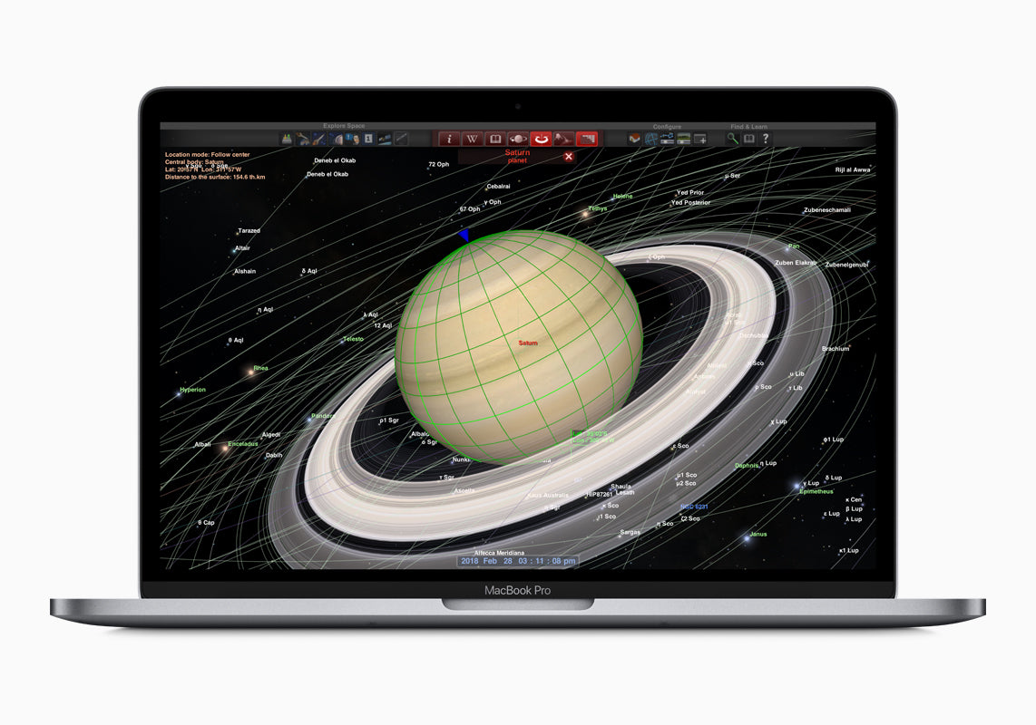 MacBook Pro 13-inch Intel (2019), front view of the Retina display