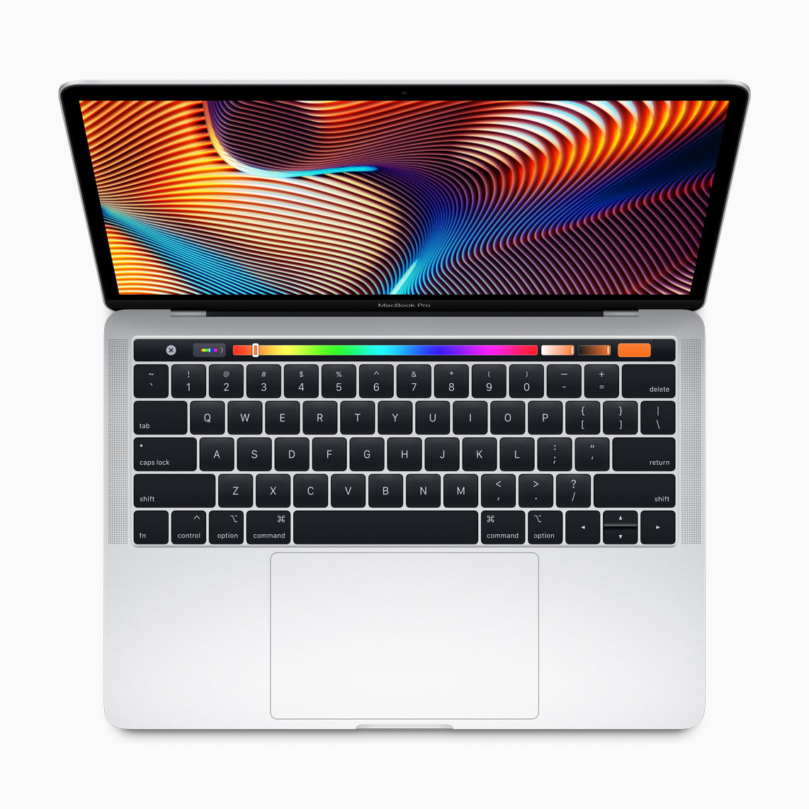 MacBook Pro 13-inch Intel (2019), open view showing Touch Bar and keyboard