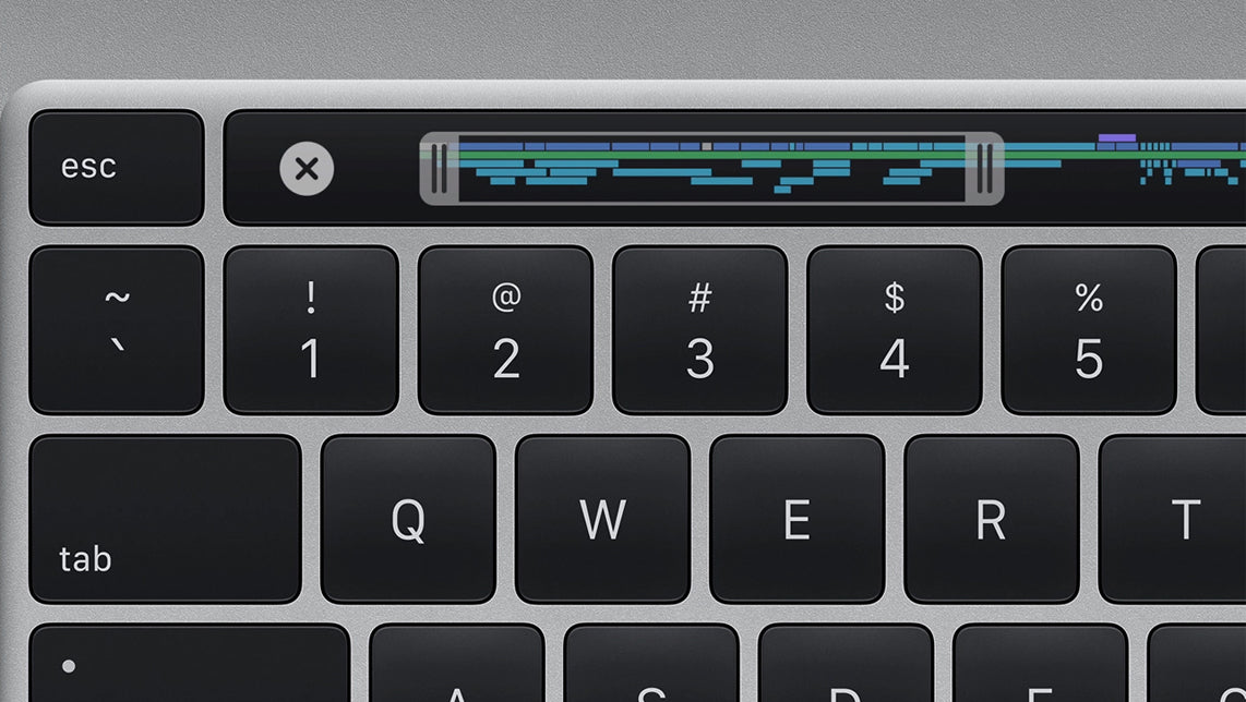 MacBook Pro 16-inch Intel (2019), Magic Keyboard and physical Escape key detail