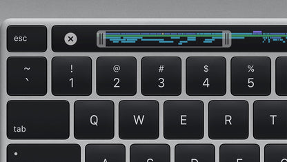 MacBook Pro 16-inch Intel (2019), Magic Keyboard and physical Escape key detail