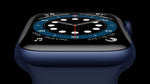 Apple Watch Series 6, Blue aluminium case and Digital Crown close-up
